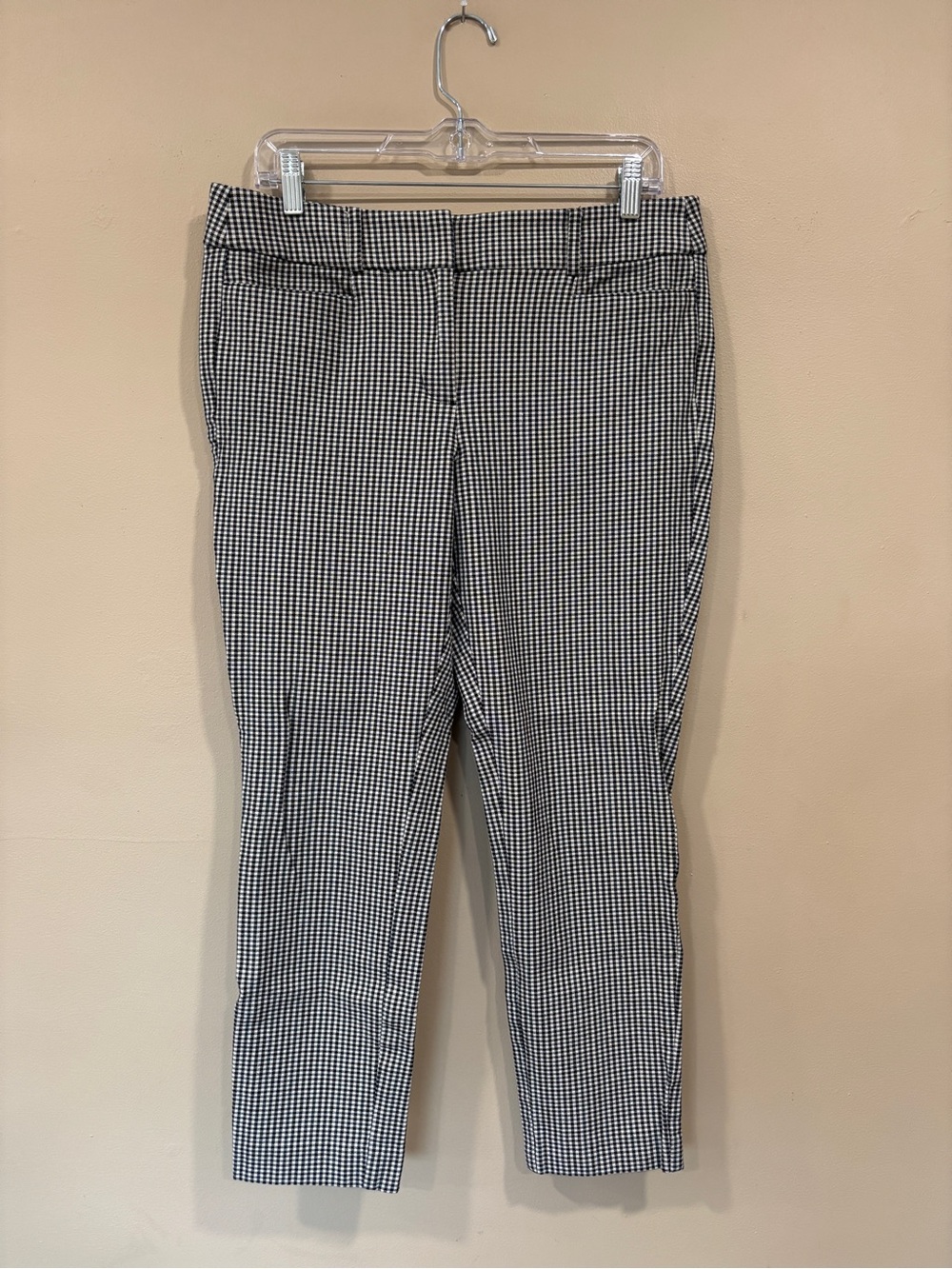 Ann Taylor Loft Pants Women’s Black & White Gingham Plaid Skinny Size 8
